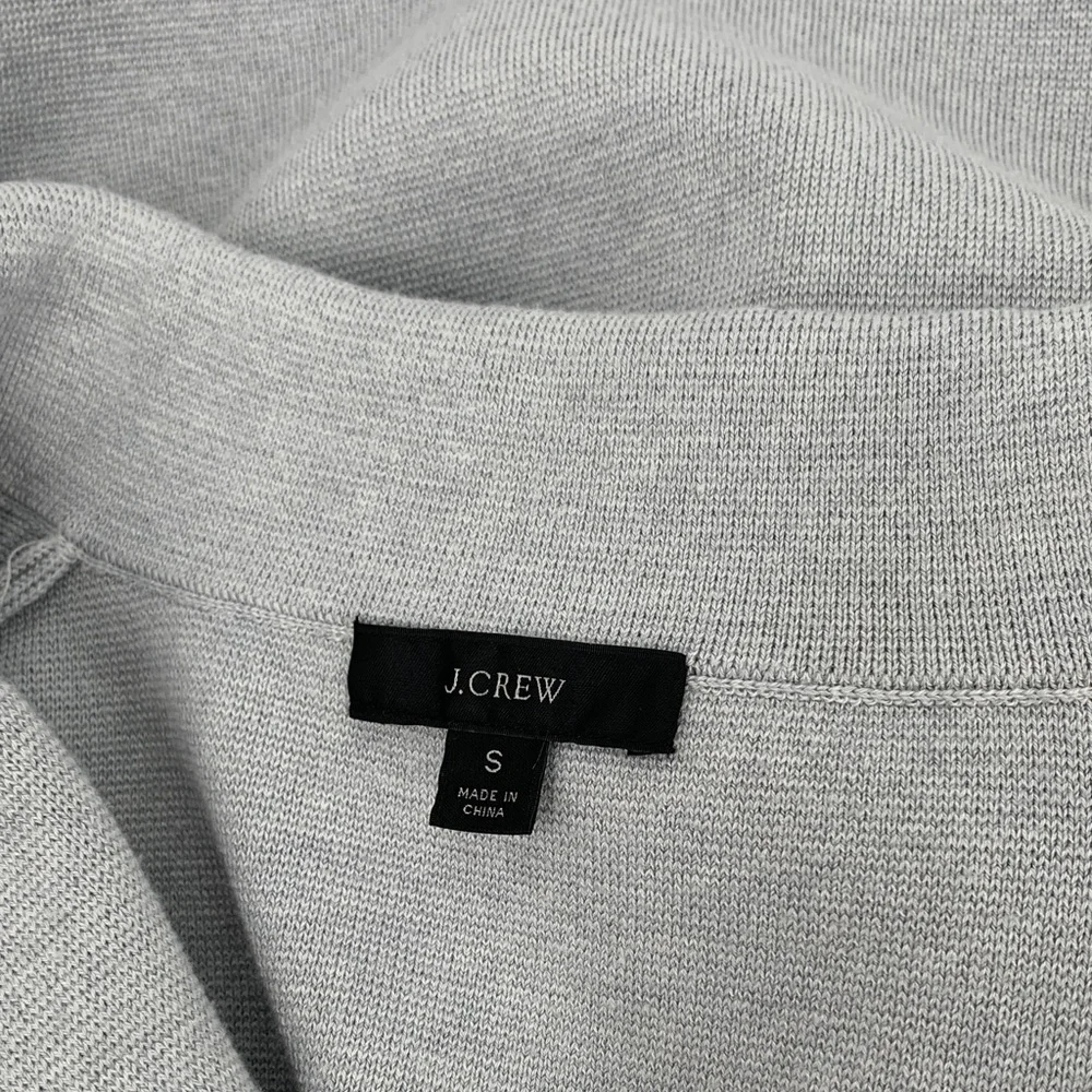 J Crew waisted sweater jacket blazer gray knit stretch pocket cardigan Small
